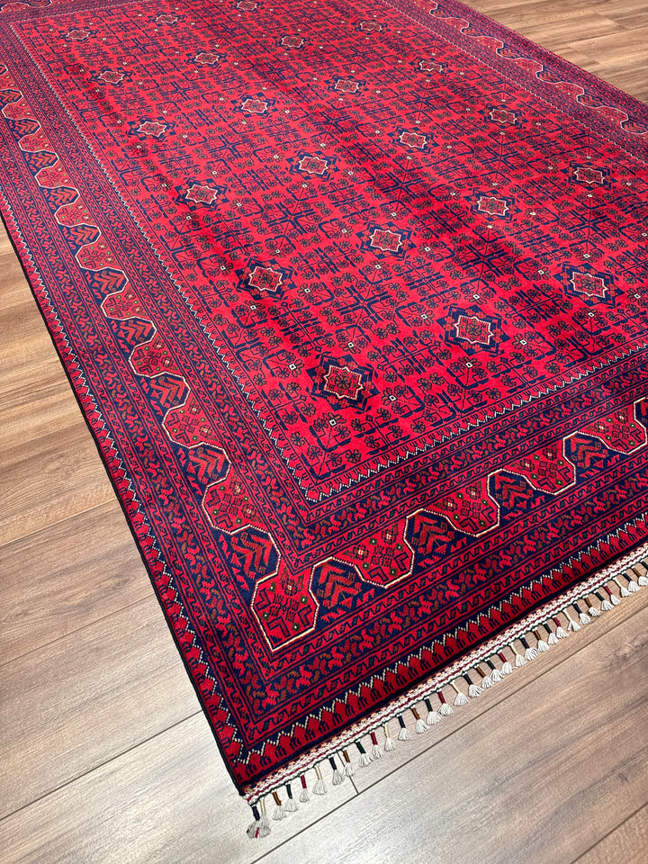 Afgan Halısı Hamyap Orijinal El Dokuması Kök Boya Yün 200x300 6 Metrekare - 7x10 ft