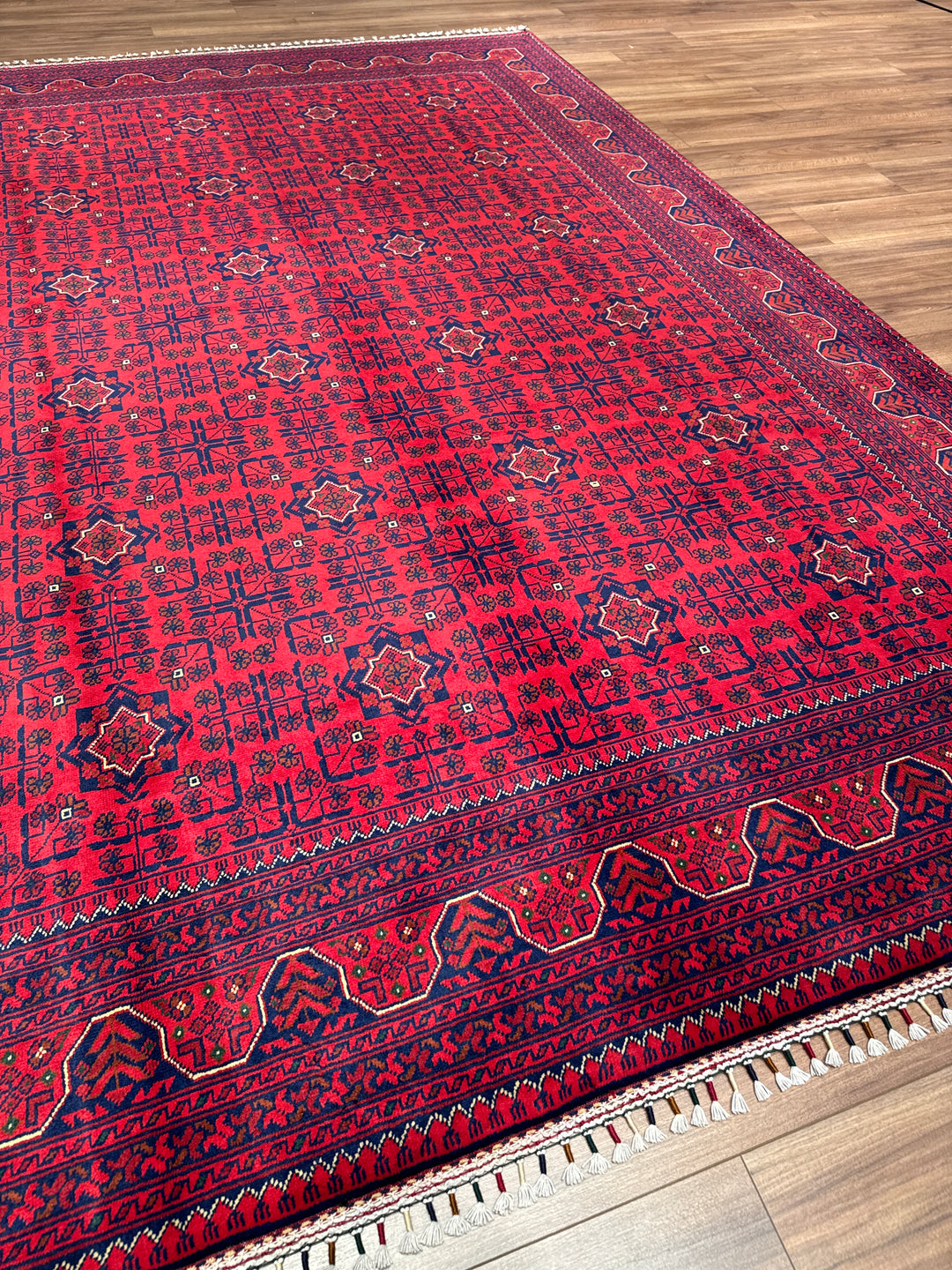 Afgan Halısı Hamyap Orijinal El Dokuması Kök Boya Yün 200x300 6 Metrekare - 7x10 ft