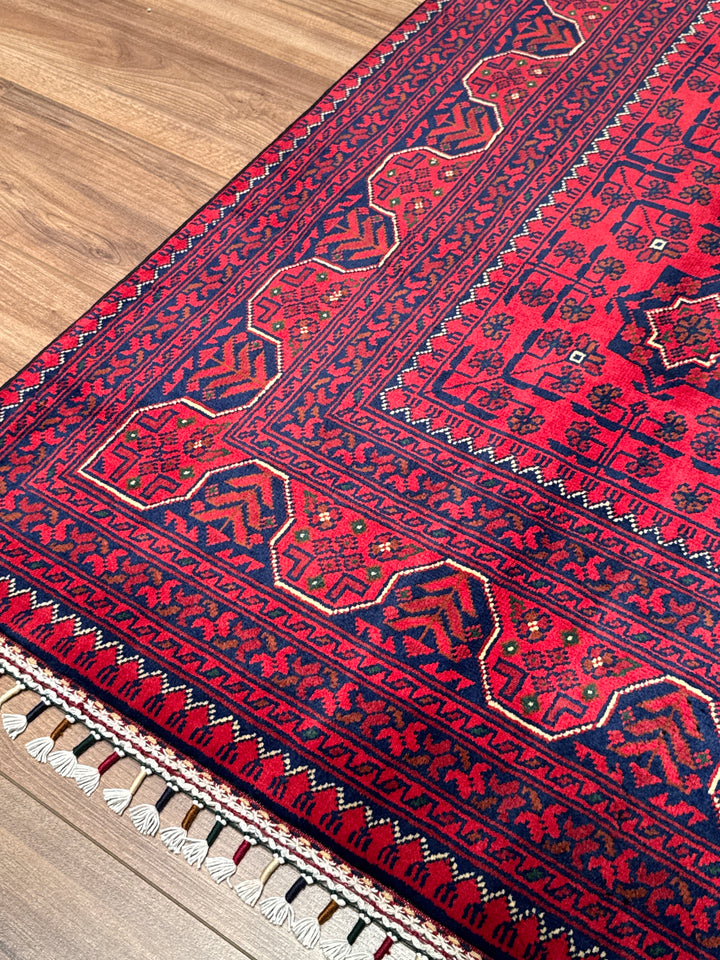Afgan Halısı Hamyap Orijinal El Dokuması Kök Boya Yün 200x300 6 Metrekare - 7x10 ft