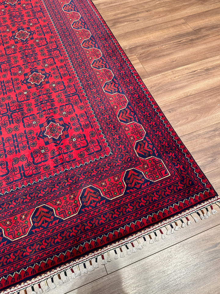 Afgan Halısı Hamyap Orijinal El Dokuması Kök Boya Yün 200x300 6 Metrekare - 7x10 ft