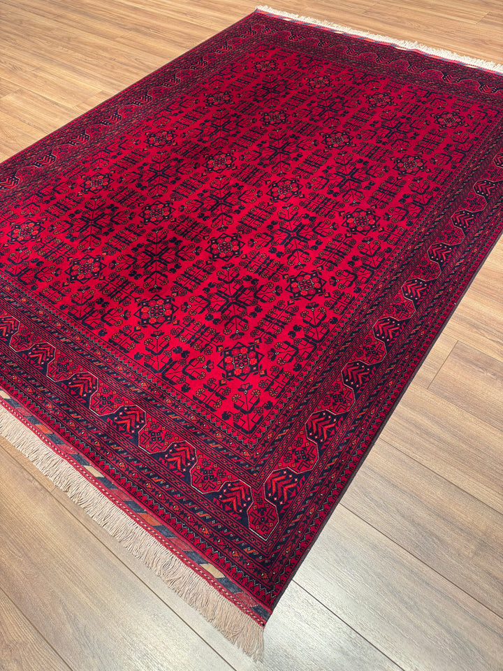 Afghan Carpet Bilcik Original Hand-Woven Vegetable Dyed Wool 173x231 4 Square Meters - 6x8 ft