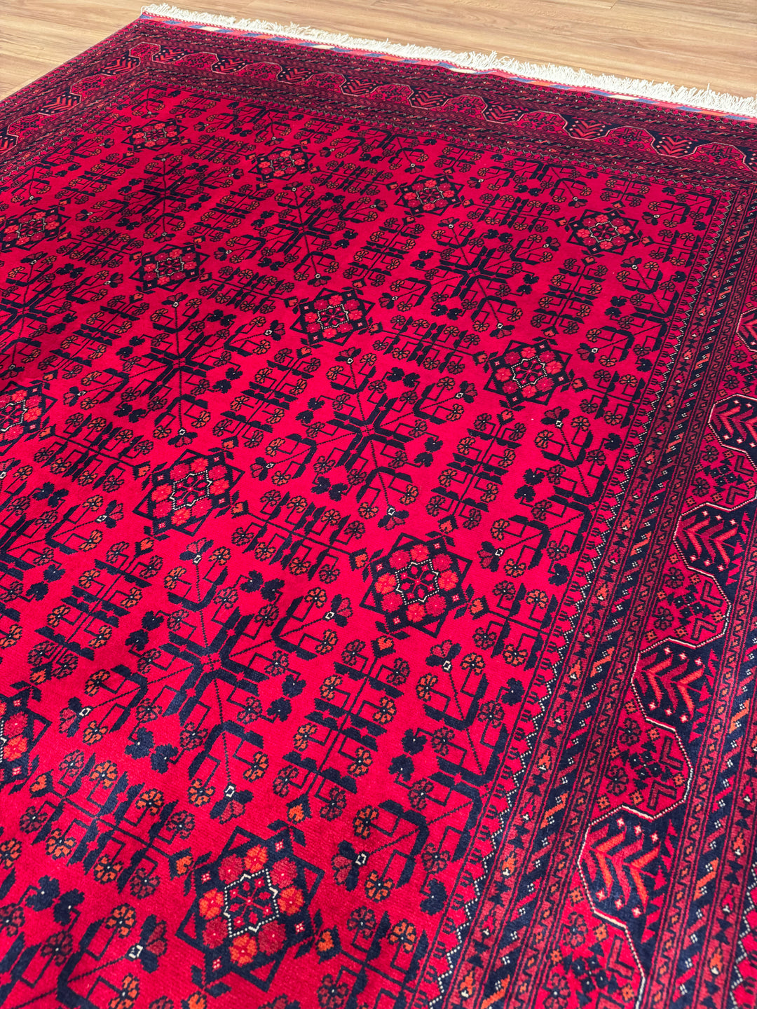 Afghan Carpet Bilcik Original Hand-Woven Vegetable Dyed Wool 173x231 4 Square Meters - 6x8 ft