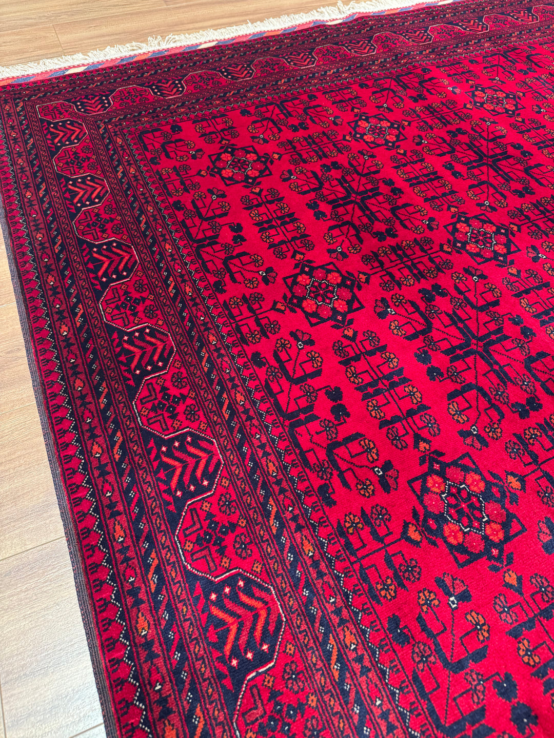 Afghan Carpet Bilcik Original Hand-Woven Vegetable Dyed Wool 173x231 4 Square Meters - 6x8 ft