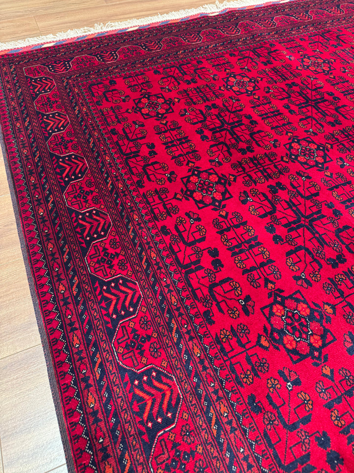 Afghan Carpet Bilcik Original Hand-Woven Vegetable Dyed Wool 173x231 4 Square Meters - 6x8 ft