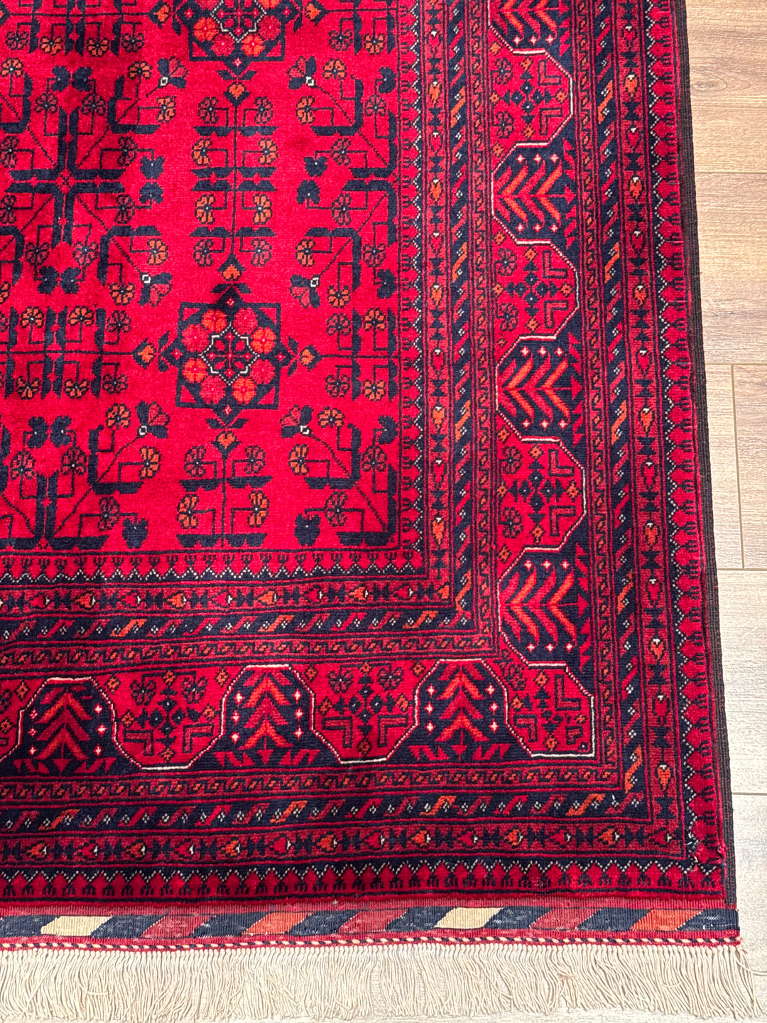 Afghan Carpet Bilcik Original Hand-Woven Vegetable Dyed Wool 173x231 4 Square Meters - 6x8 ft