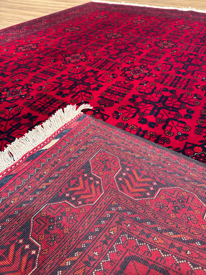 Afghan Carpet Bilcik Original Hand-Woven Vegetable Dyed Wool 173x231 4 Square Meters - 6x8 ft