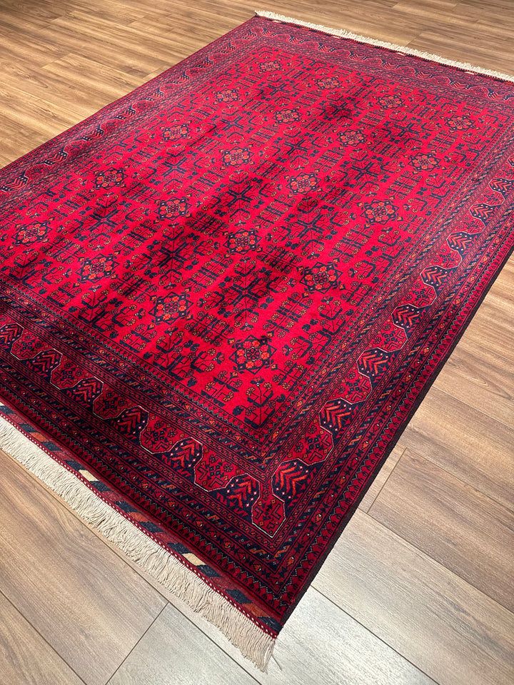 Afghan Carpet Bilcik Original Hand-Woven Vegetable Dyed Wool 173x231 4 Square Meters - 6x8 ft