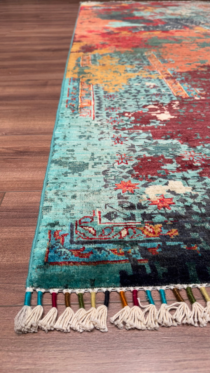 K.Mamluk Original Hand Woven Multi Vegetable Dyed Wool Carpet 252x342 8.62 Square Meters - 8x11 ft