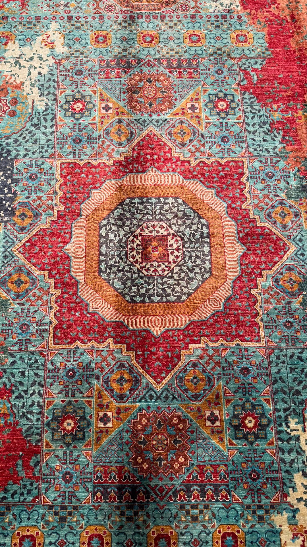 K.Mamluk Original Hand Woven Multi Vegetable Dyed Wool Carpet 252x342 8.62 Square Meters - 8x11 ft