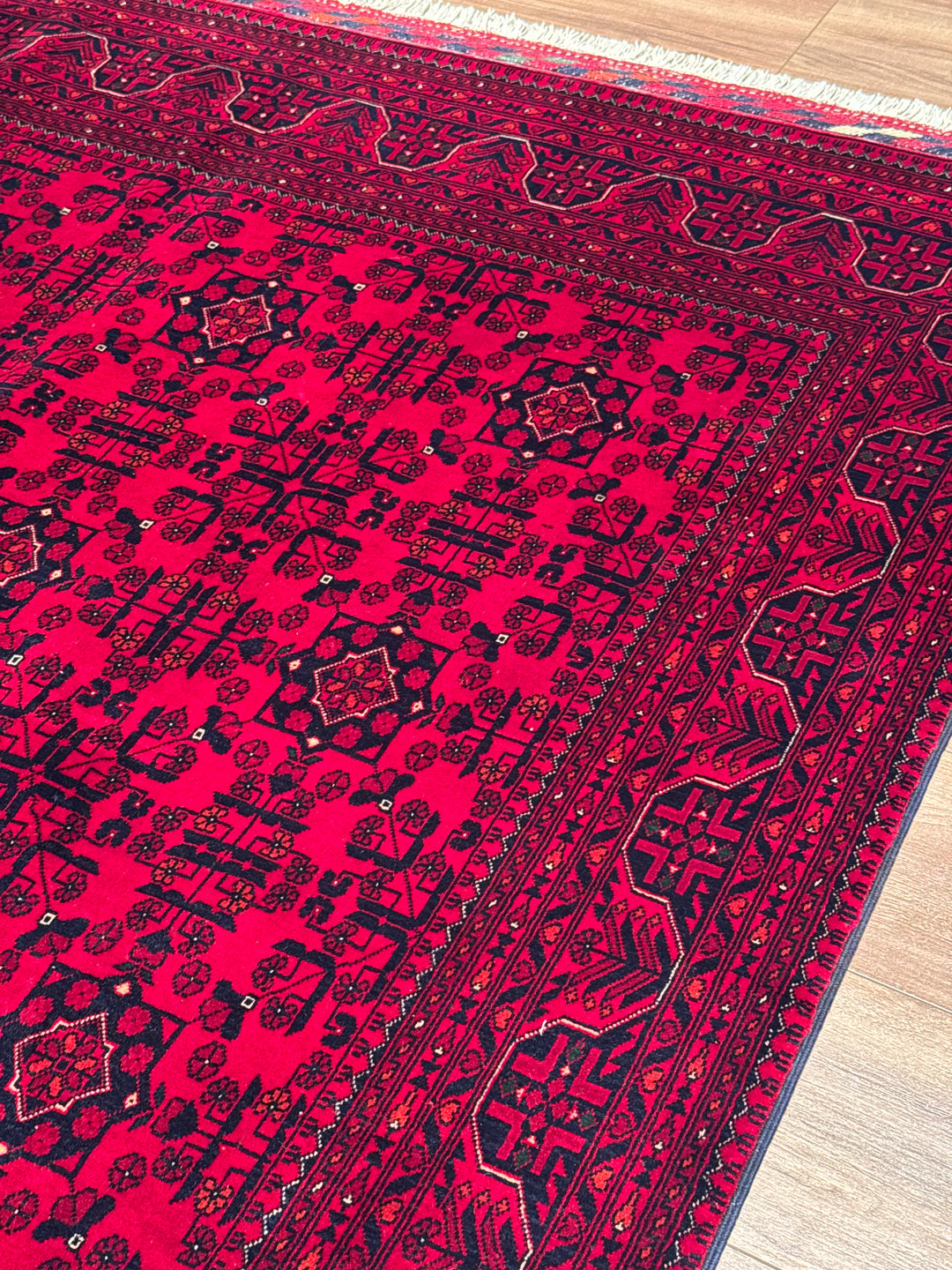 Afghan Carpet Bilcik Original Hand-Woven Vegetable Dyed Wool 175x232 4.06 Square Meters - 6x8 ft