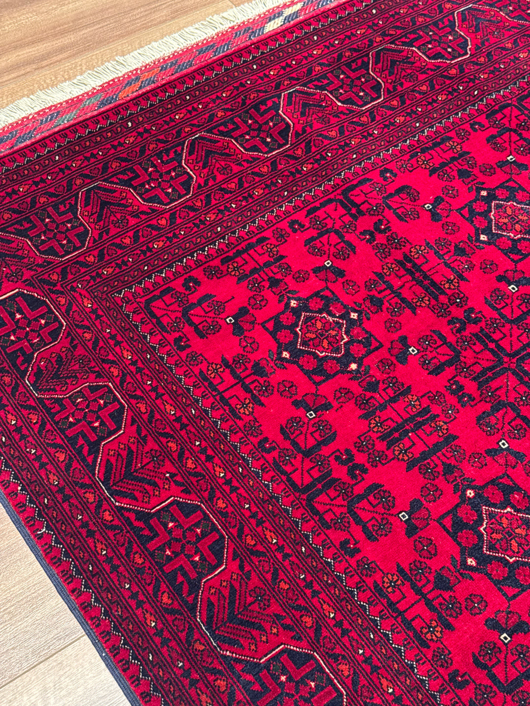 Afghan Carpet Bilcik Original Hand-Woven Vegetable Dyed Wool 175x232 4.06 Square Meters - 6x8 ft