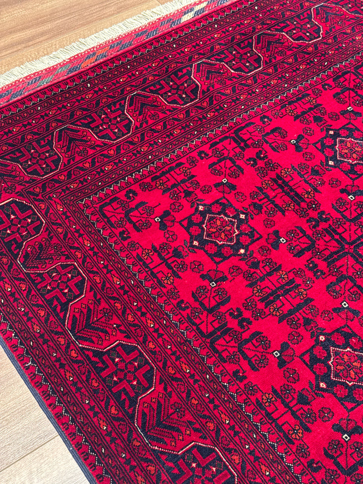 Afghan Carpet Bilcik Original Hand-Woven Vegetable Dyed Wool 175x232 4.06 Square Meters - 6x8 ft