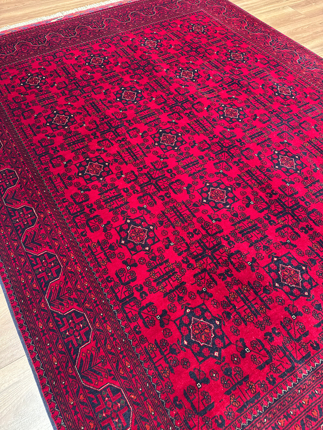 Afghan Carpet Bilcik Original Hand-Woven Vegetable Dyed Wool 175x232 4.06 Square Meters - 6x8 ft
