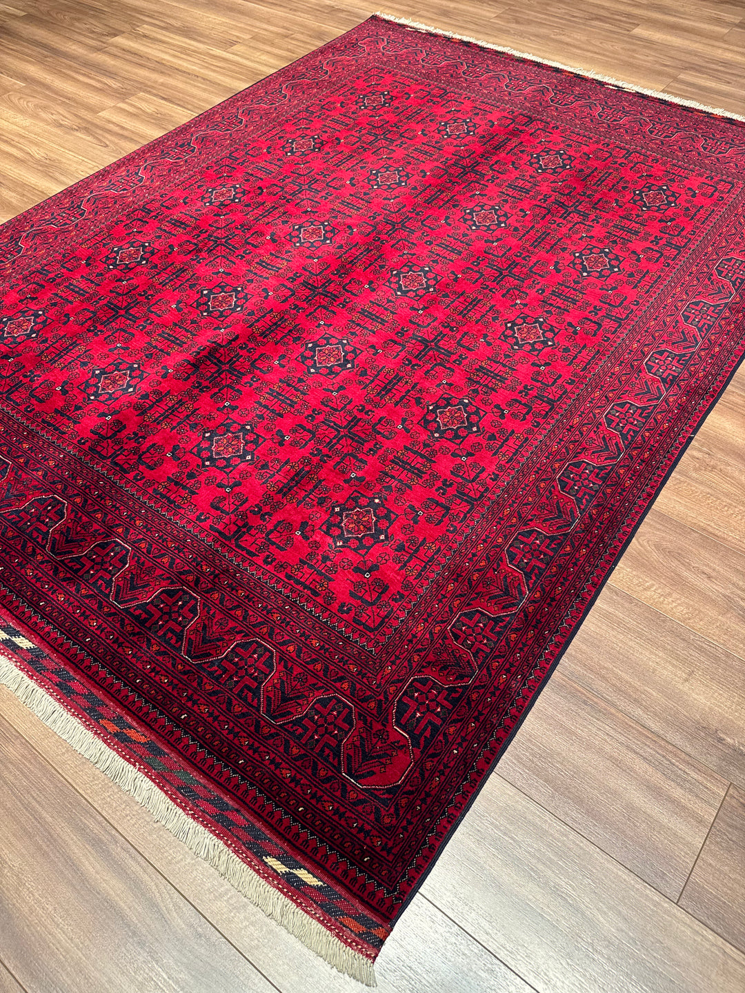 Afghan Carpet Bilcik Original Hand-Woven Vegetable Dyed Wool 175x232 4.06 Square Meters - 6x8 ft