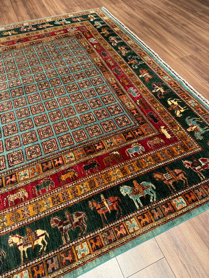 Pazırık Orijinal El Dokuması Multi Kök Boya Yün Halı 251x291 7.30 Metrekare - 8x10 ft