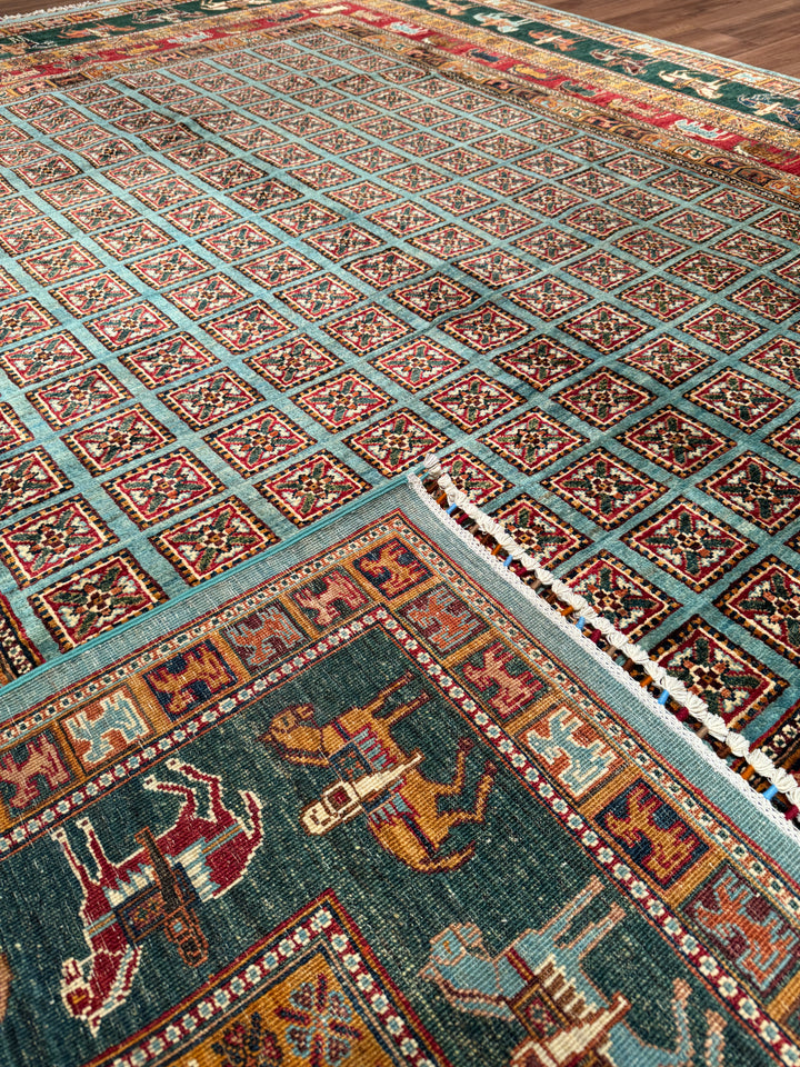 Pazırık Orijinal El Dokuması Multi Kök Boya Yün Halı 251x291 7.30 Metrekare - 8x10 ft
