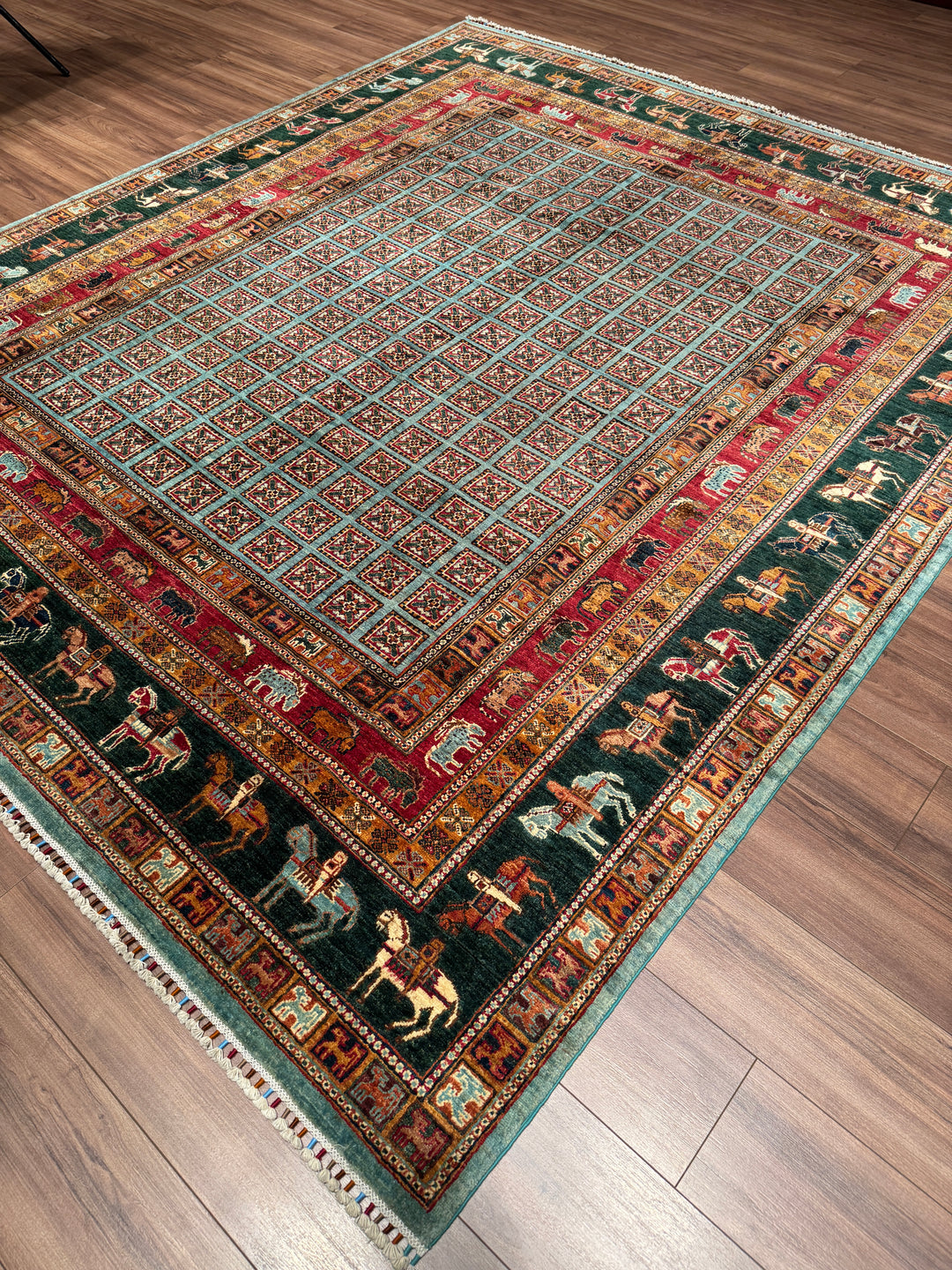 Pazırık Orijinal El Dokuması Multi Kök Boya Yün Halı 251x291 7.30 Metrekare - 8x10 ft