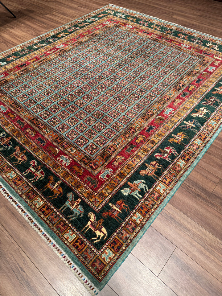 Pazırık Orijinal El Dokuması Multi Kök Boya Yün Halı 251x291 7.30 Metrekare - 8x10 ft