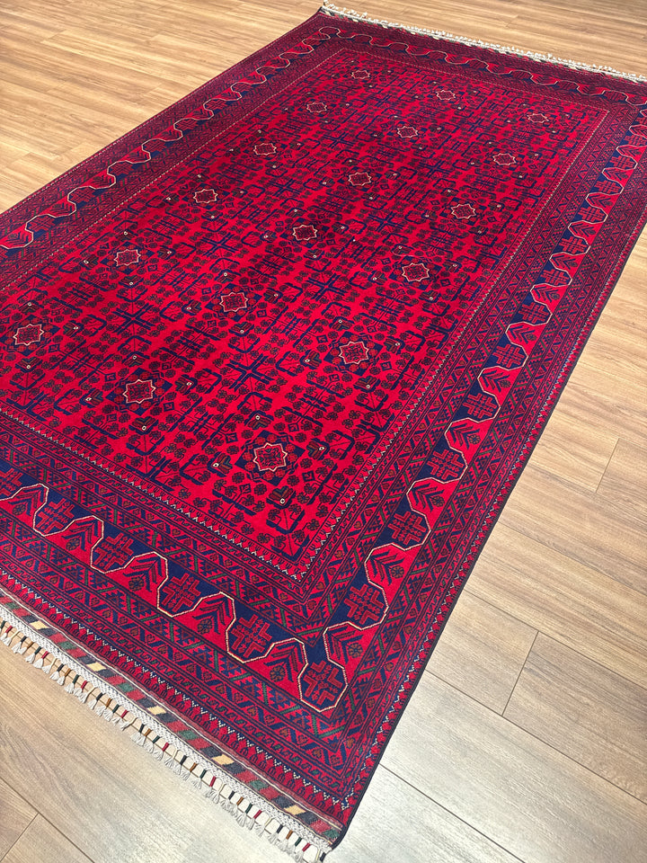 Afgan Halısı Hamyap Orijinal El Dokuması Kök Boya Yün 198x308 6.10 Metrekare - 7x10 ft