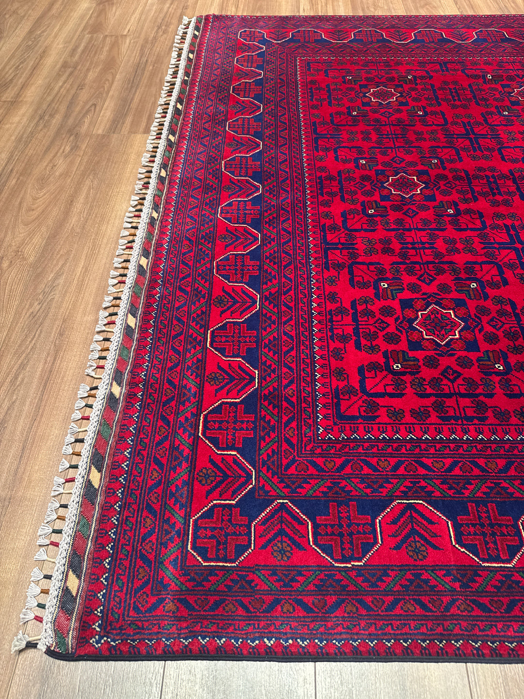 Afgan Halısı Hamyap Orijinal El Dokuması Kök Boya Yün 198x308 6.10 Metrekare - 7x10 ft