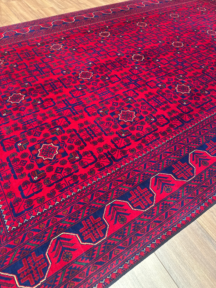 Afgan Halısı Hamyap Orijinal El Dokuması Kök Boya Yün 198x308 6.10 Metrekare - 7x10 ft