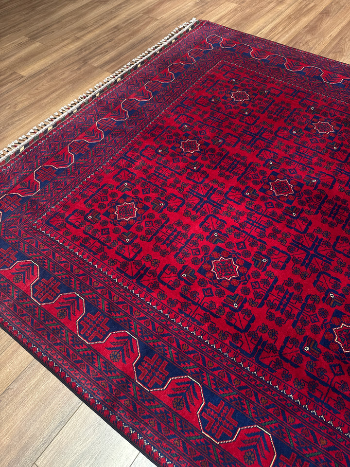 Afgan Halısı Hamyap Orijinal El Dokuması Kök Boya Yün 198x308 6.10 Metrekare - 7x10 ft