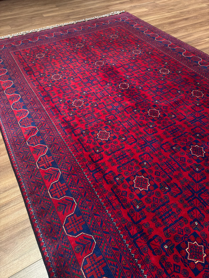 Afgan Halısı Hamyap Orijinal El Dokuması Kök Boya Yün 198x308 6.10 Metrekare - 7x10 ft