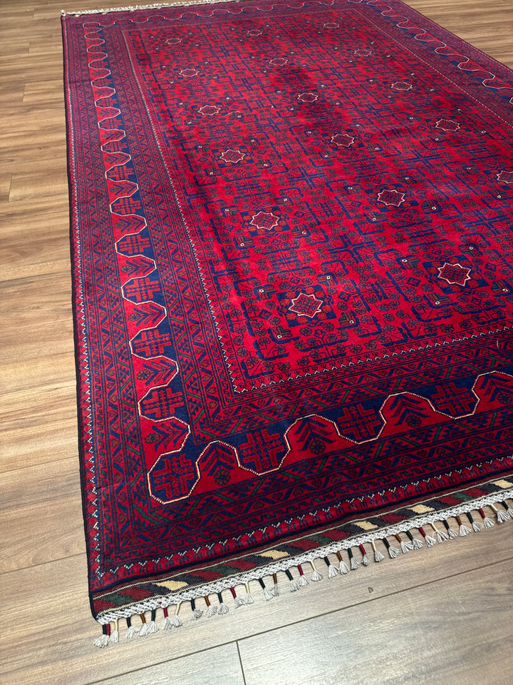 Afgan Halısı Hamyap Orijinal El Dokuması Kök Boya Yün 198x308 6.10 Metrekare - 7x10 ft