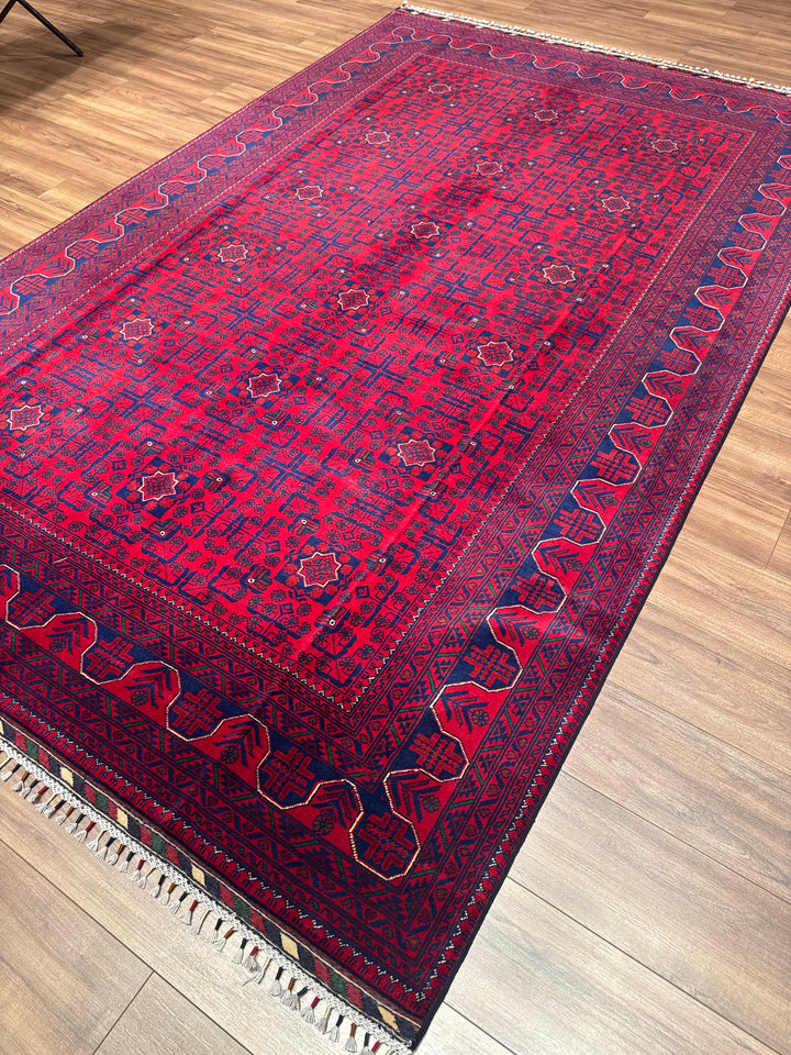 Afgan Halısı Hamyap Orijinal El Dokuması Kök Boya Yün 198x308 6.10 Metrekare - 7x10 ft