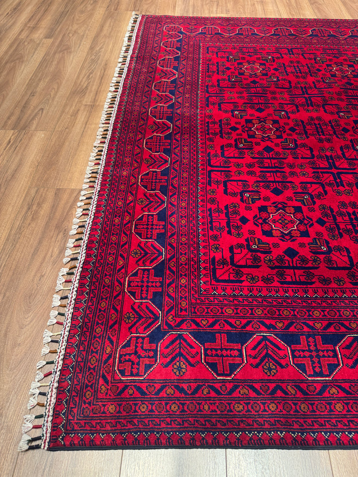 Afgan Halısı Hamyap Orijinal El Dokuması Kök Boya Yün 198x305 6.04 Metrekare - 7x10 ft