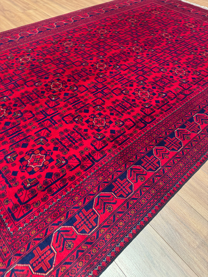 Afgan Halısı Hamyap Orijinal El Dokuması Kök Boya Yün 198x305 6.04 Metrekare - 7x10 ft