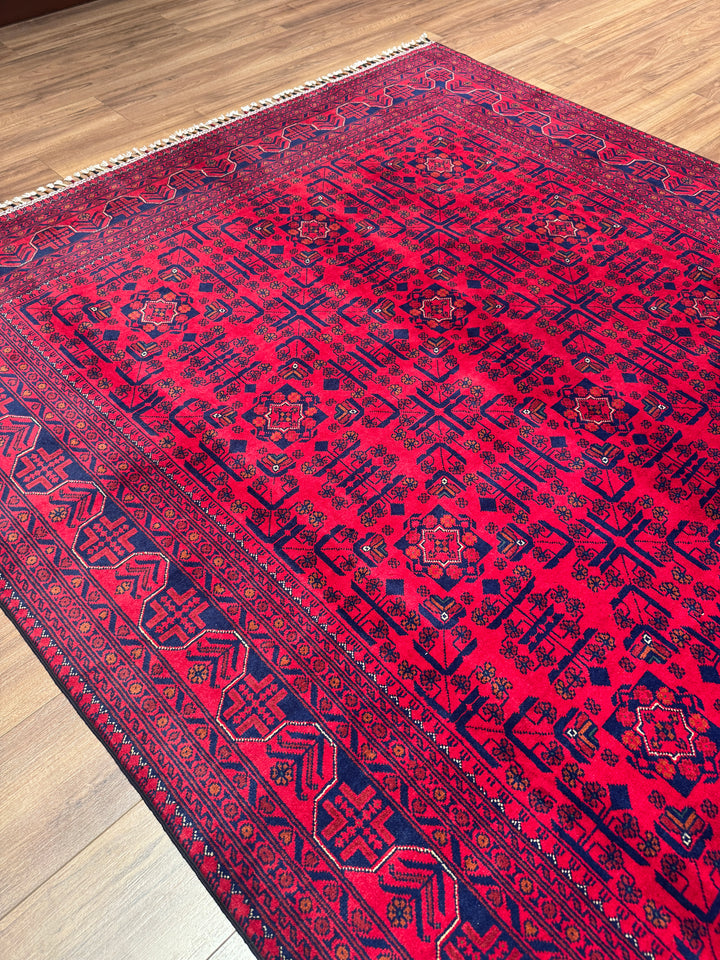 Afgan Halısı Hamyap Orijinal El Dokuması Kök Boya Yün 198x305 6.04 Metrekare - 7x10 ft