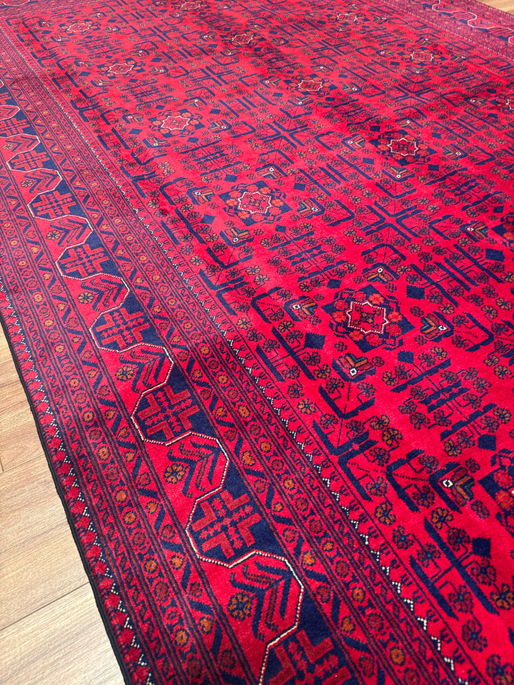 Afgan Halısı Hamyap Orijinal El Dokuması Kök Boya Yün 198x305 6.04 Metrekare - 7x10 ft