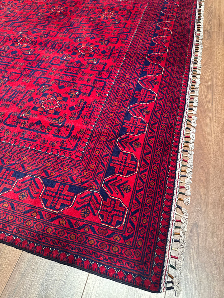 Afgan Halısı Hamyap Orijinal El Dokuması Kök Boya Yün 198x305 6.04 Metrekare - 7x10 ft