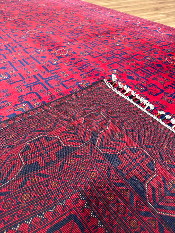 Afgan Halısı Hamyap Orijinal El Dokuması Kök Boya Yün 198x305 6.04 Metrekare - 7x10 ft