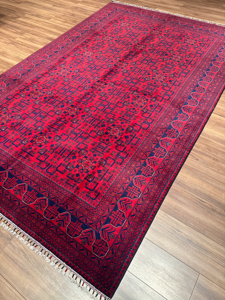 Afgan Halısı Hamyap Orijinal El Dokuması Kök Boya Yün 198x305 6.04 Metrekare - 7x10 ft