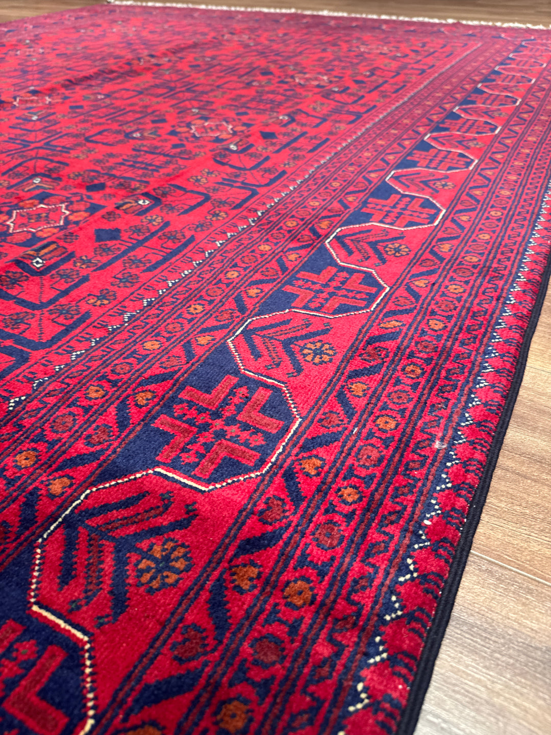 Afgan Halısı Hamyap Orijinal El Dokuması Kök Boya Yün 198x305 6.04 Metrekare - 7x10 ft
