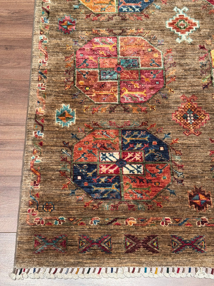 Veziri Original Hand-Woven Beige Vegetable Dyed Wool Carpet 174x240 4.18 Square Meters - 6x8 ft