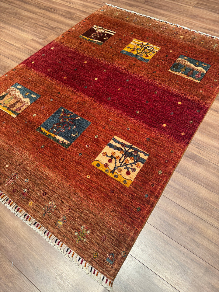Khorjin Orijinal El Dokuması Multi Kök Boya Yün Halı 169x234 3.95 Metrekare - 5x8 ft