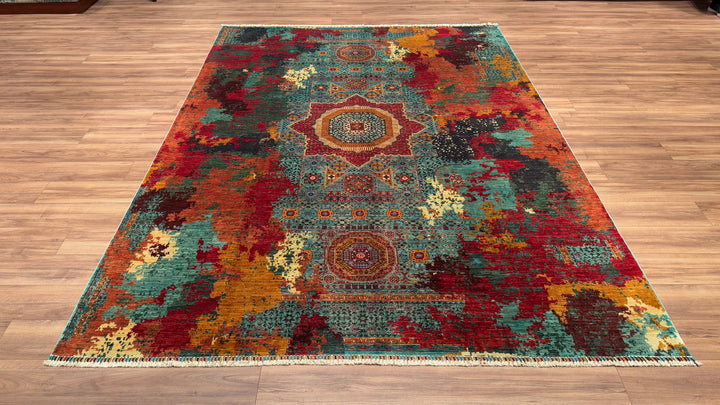 K.Mamluk Original Hand Woven Multi Vegetable Dyed Wool Carpet 252x342 8.62 Square Meters - 8x11 ft