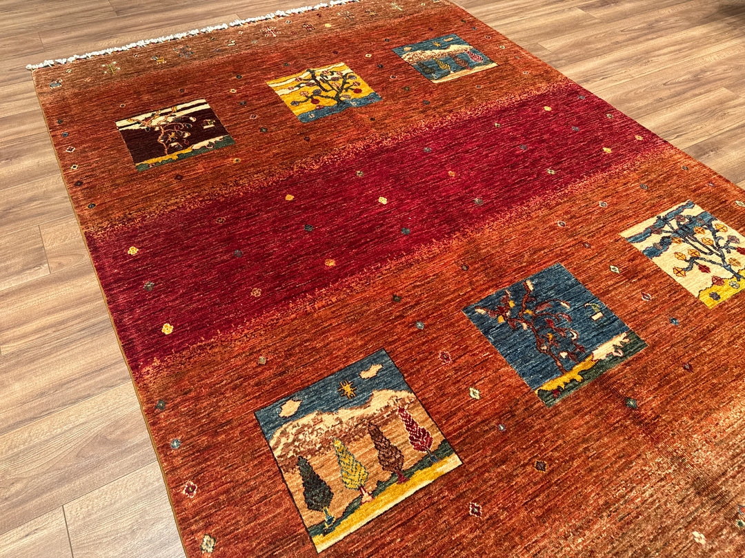 Khorjin Orijinal El Dokuması Multi Kök Boya Yün Halı 169x234 3.95 Metrekare - 5x8 ft