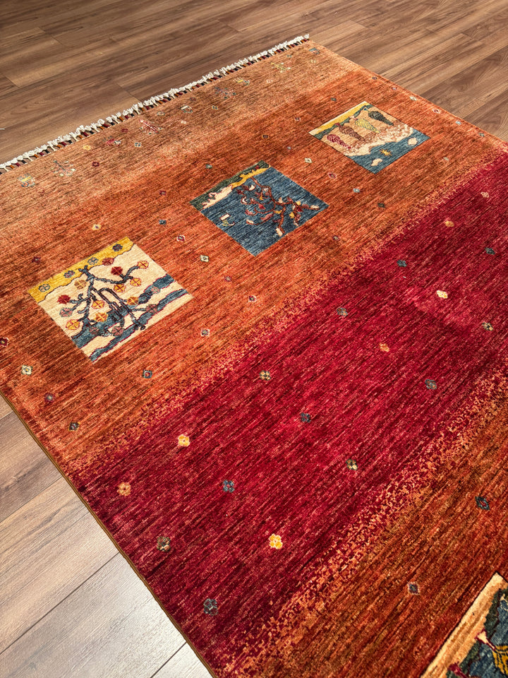 Khorjin Orijinal El Dokuması Multi Kök Boya Yün Halı 169x234 3.95 Metrekare - 5x8 ft