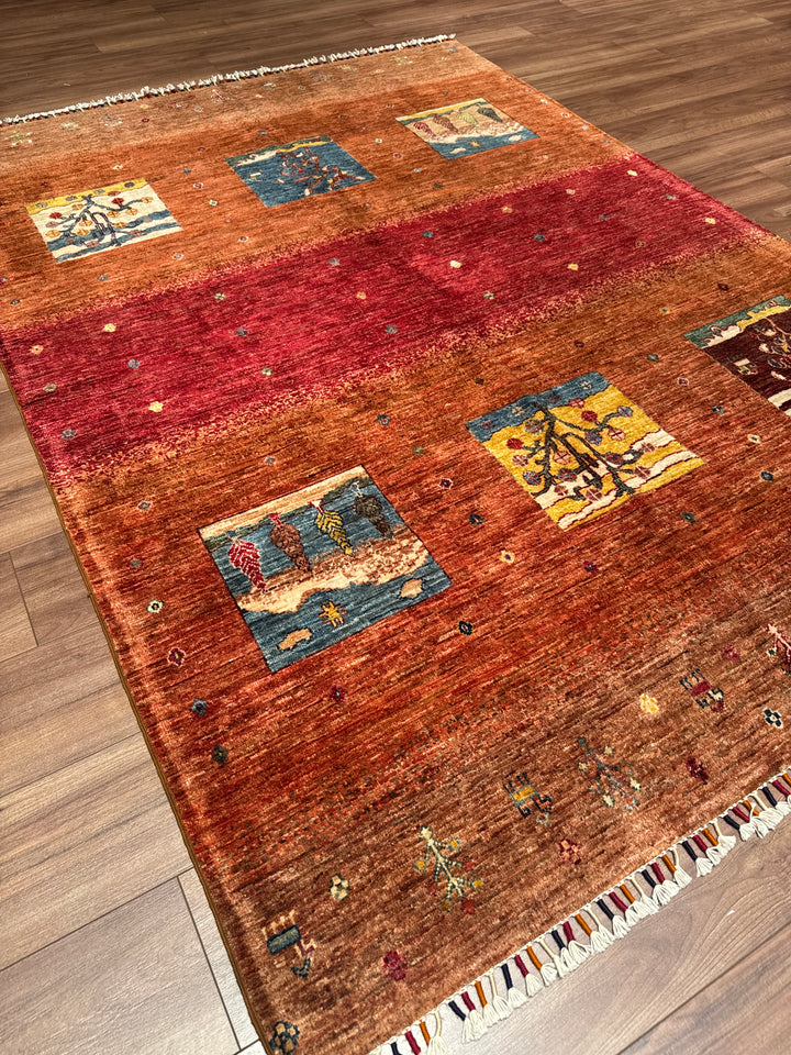 Khorjin Orijinal El Dokuması Multi Kök Boya Yün Halı 169x234 3.95 Metrekare - 5x8 ft