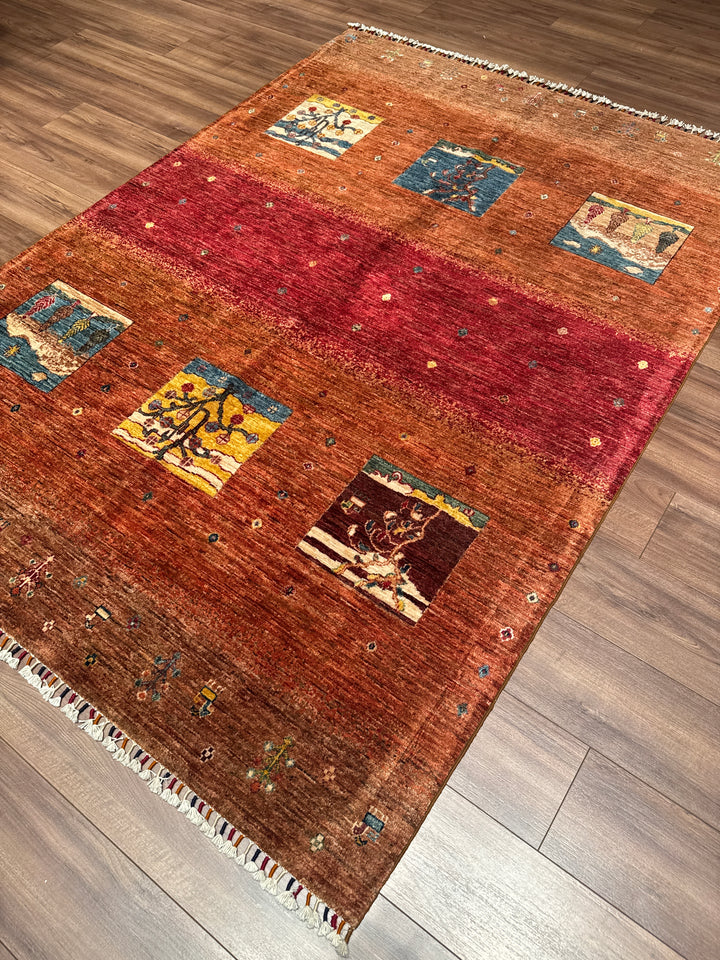Khorjin Orijinal El Dokuması Multi Kök Boya Yün Halı 169x234 3.95 Metrekare - 5x8 ft