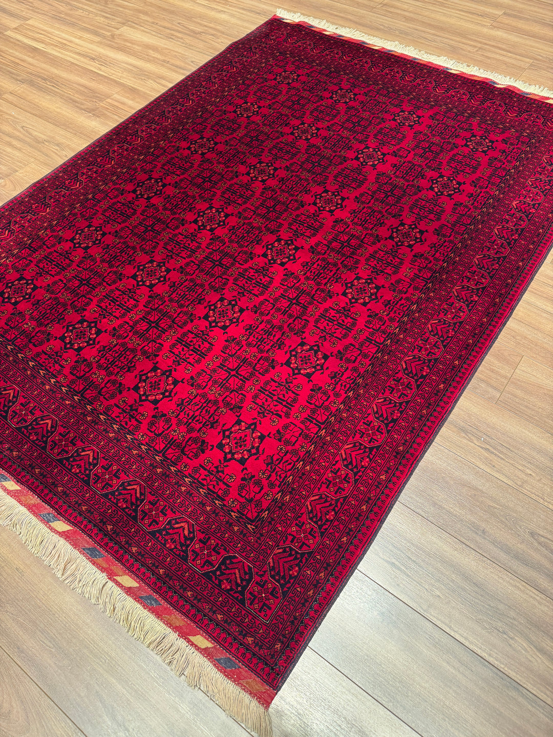 Afgan Halısı Bilcik Orijinal El Dokuması Kök Boya Yün 167x232 3.87 Metrekare - 6x8 ft