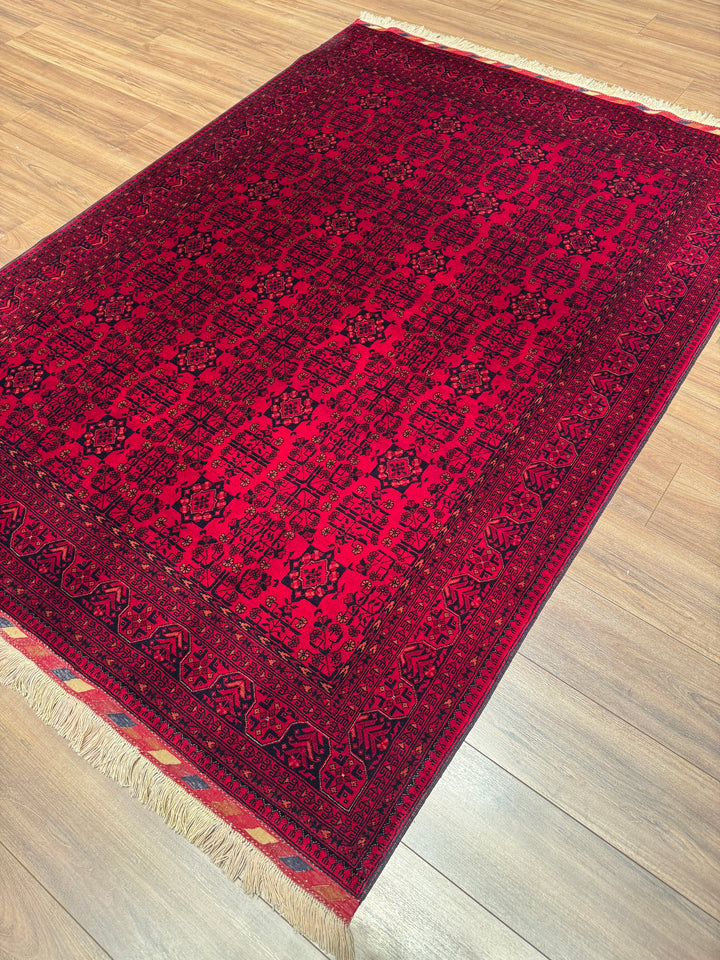 Afgan Halısı Bilcik Orijinal El Dokuması Kök Boya Yün 167x232 3.87 Metrekare - 6x8 ft