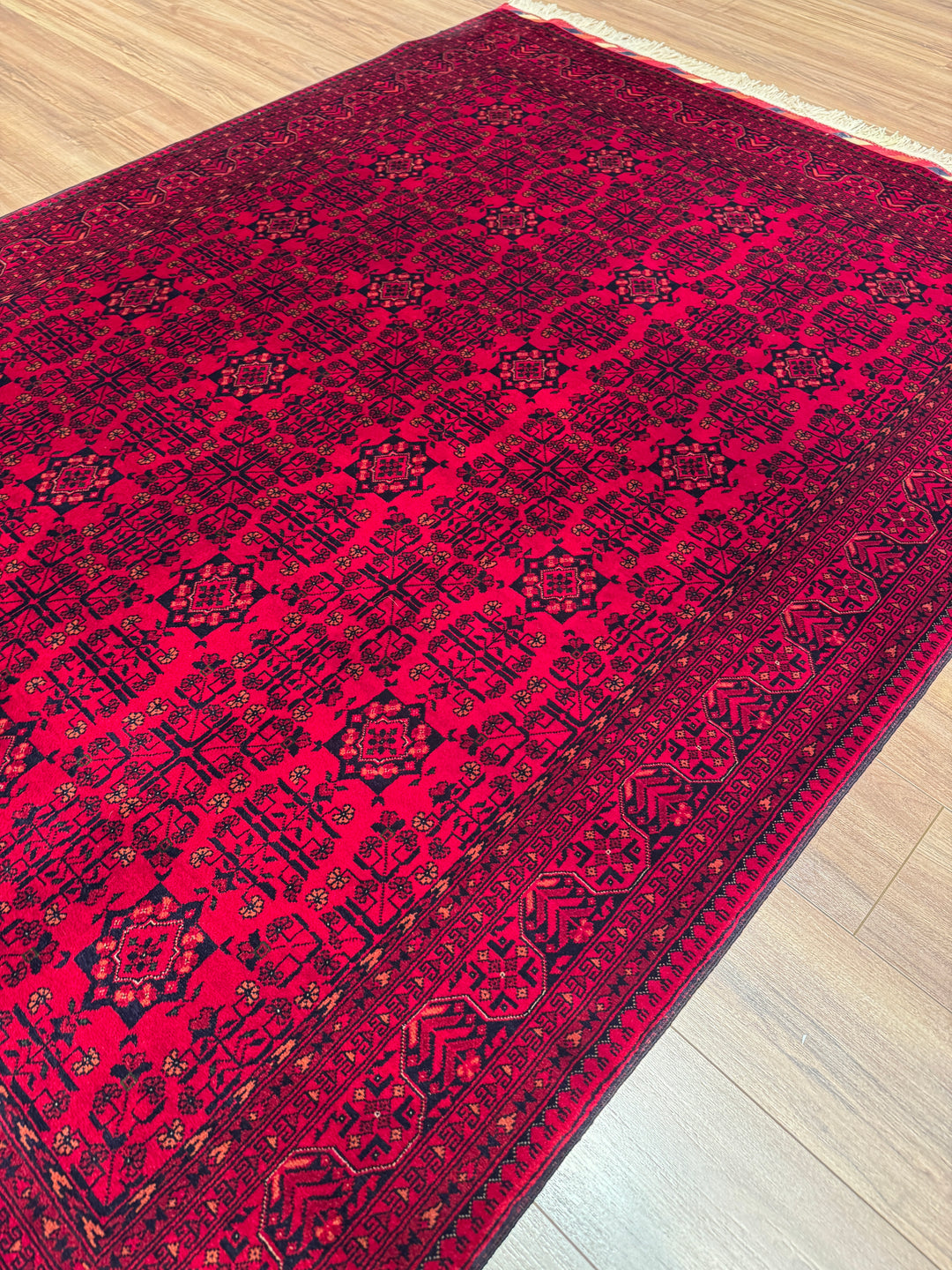 Afgan Halısı Bilcik Orijinal El Dokuması Kök Boya Yün 167x232 3.87 Metrekare - 6x8 ft