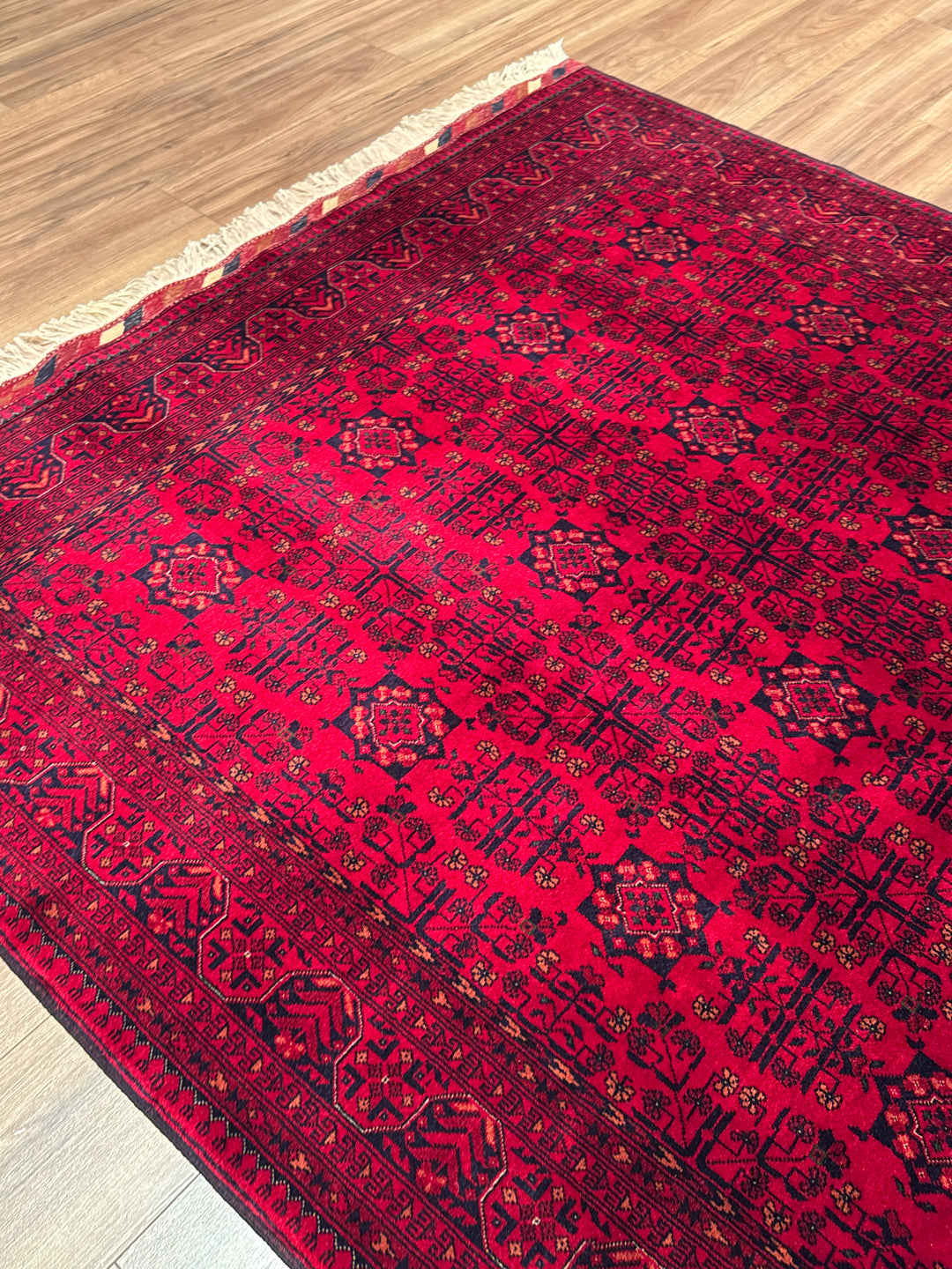 Afgan Halısı Bilcik Orijinal El Dokuması Kök Boya Yün 167x232 3.87 Metrekare - 6x8 ft