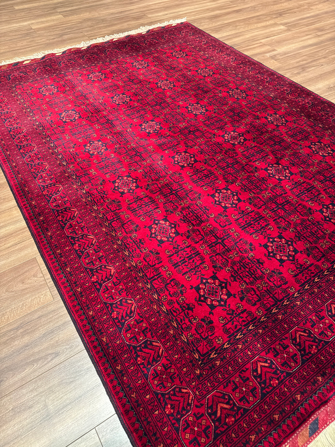 Afgan Halısı Bilcik Orijinal El Dokuması Kök Boya Yün 167x232 3.87 Metrekare - 6x8 ft
