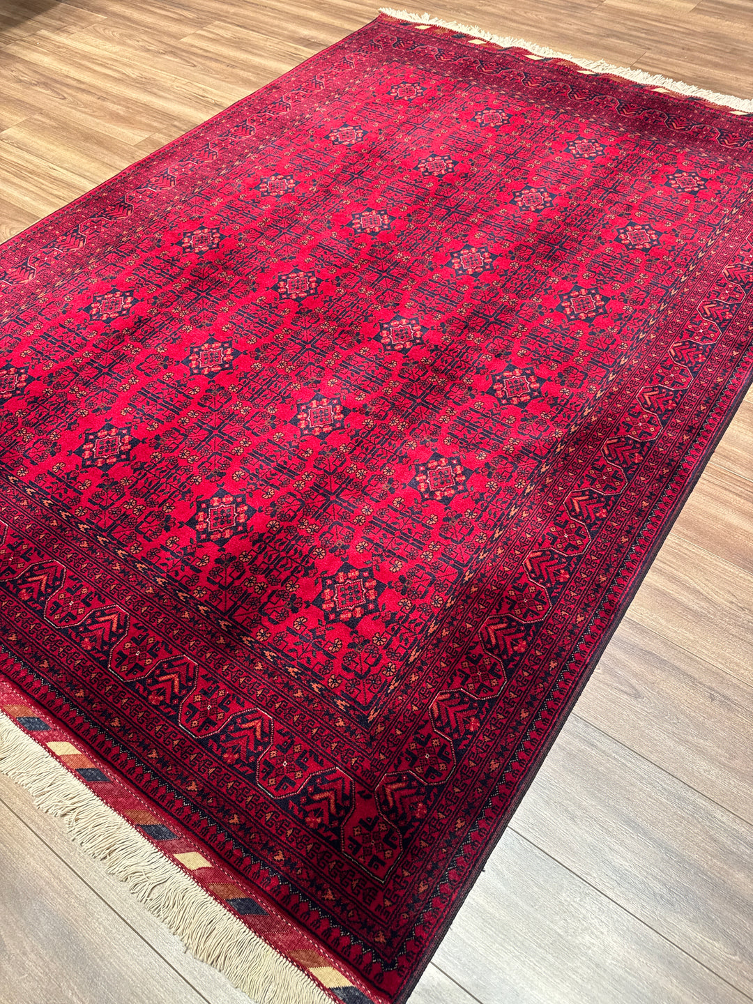 Afgan Halısı Bilcik Orijinal El Dokuması Kök Boya Yün 167x232 3.87 Metrekare - 6x8 ft